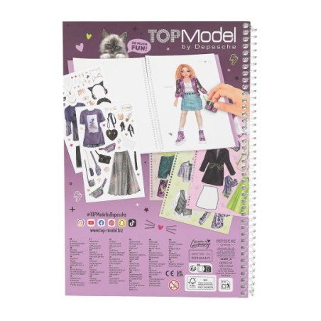 TOPModel projektowanie mody szkicownik naklejki Dress Me Up Kitty