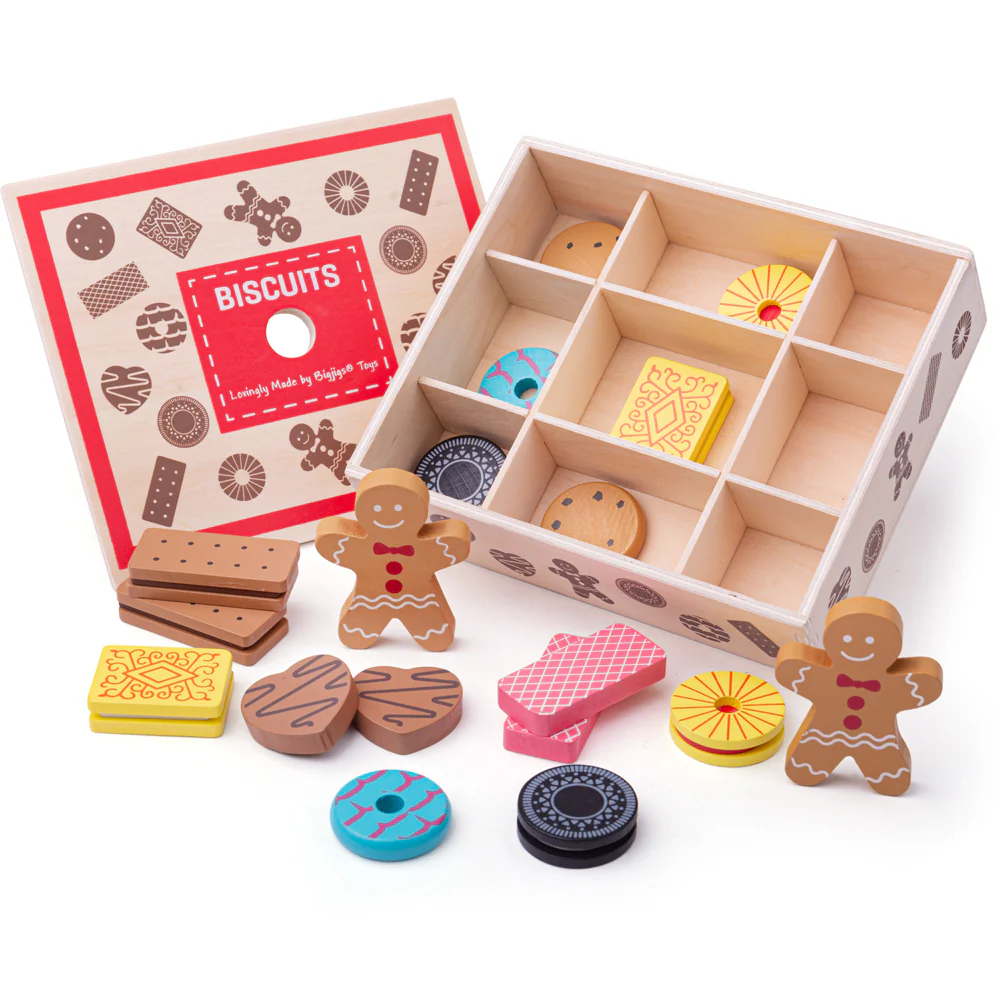 Pudełko z ciasteczkami drewniane smakołyki Biscuit Box Bigjigs Toys