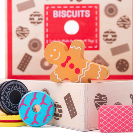 Pudełko z ciasteczkami drewniane smakołyki Biscuit Box Bigjigs Toys