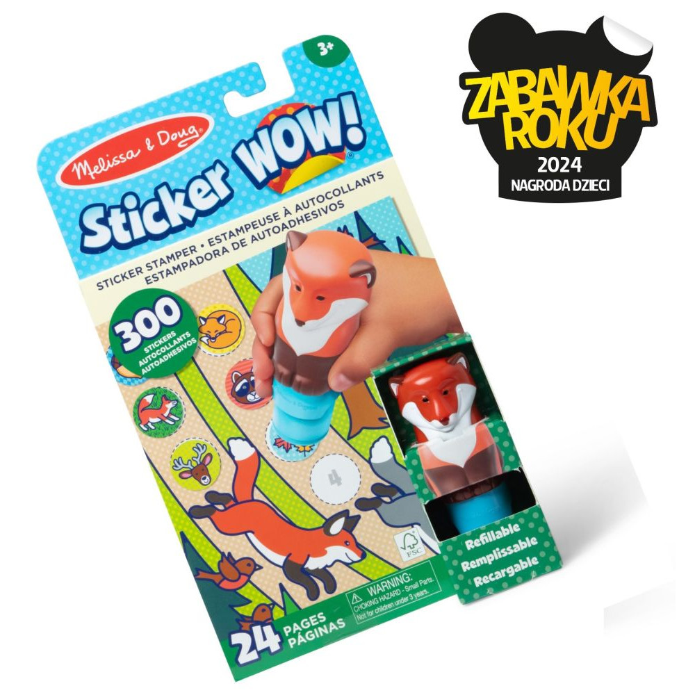 Stempelek z naklejkami Lisek Sticker WOW Melissa & Doug