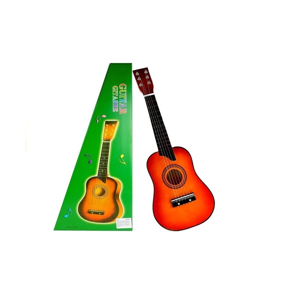 Gitara dla dzieci drewniana klasyczna z Kostką Czerwona 60 cm