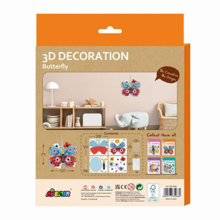 Dekoracja 3D motyl zrób sam DIY Avenir