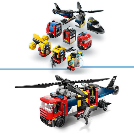 Lego 60462 Zestaw z helikopterem, wozem strażackim i łodzią podwodną