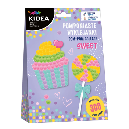 Słodkie obrazki z pomponików wyklejanki Sweet Kidea