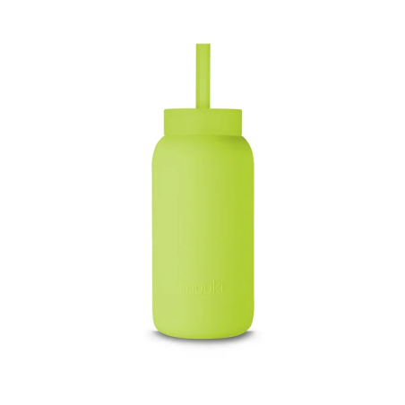 Słomka do szklanej butelki Muuki 720 ml Lounge Straw + Cap Electric Lime