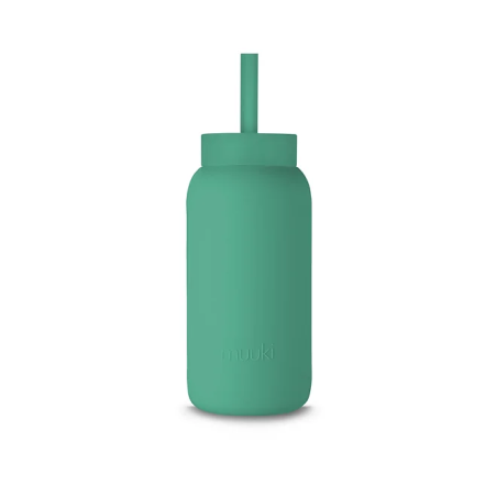 Słomka do szklanej butelki Muuki 720 ml Lounge Straw + Cap Frosted Green