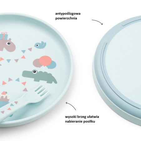 Zestaw obiadowy dla dzieci talerzyk kubek sztućce Done by Deer