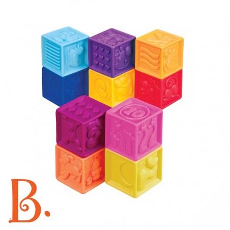 B.toys - miękkie klocki 10 sztuk One Two Squeeze Standard