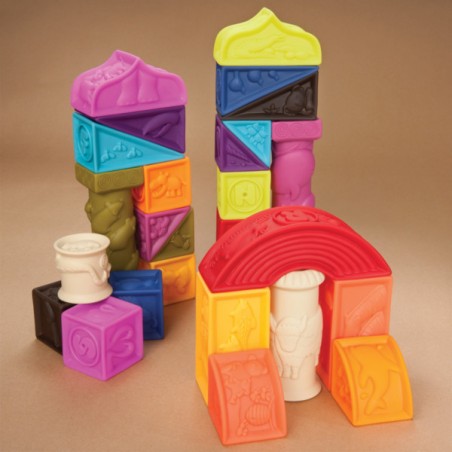 B.toys - miękkie klocki 26 sztuk duży zestaw Elemenosqueeze Nowe Kolory