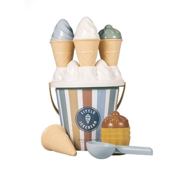 Wiaderko z Foremkami do Piasku Lody Rożki Vintage - Little Dutch