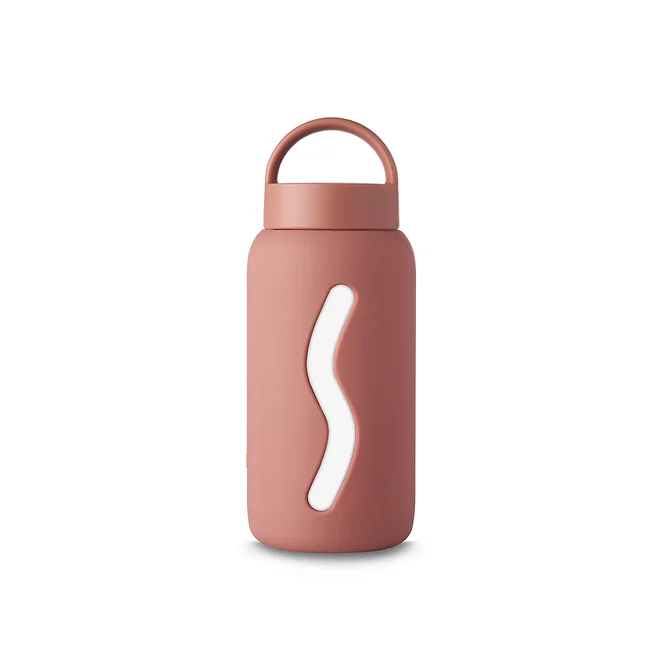 Szklany Bidon w Silikonowym Etui 500ml Raspberry Blush - Muuki