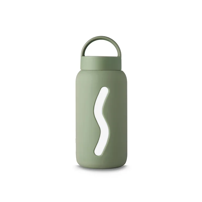 Szklana Butelka w Silikonowej Osłonie 500ml Silver Sage - Muuki