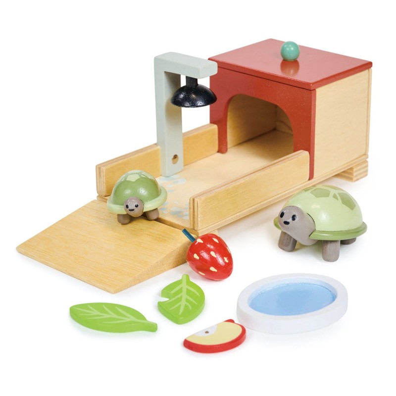 Drewniane figurki do zabawy Żółwie w Domku - Tender Leaf Toys