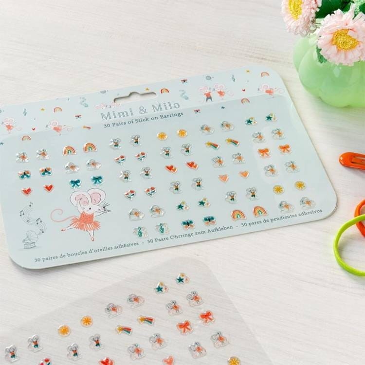 Kolczyki Samoprzylepne z Brokatem Myszki - Rex London