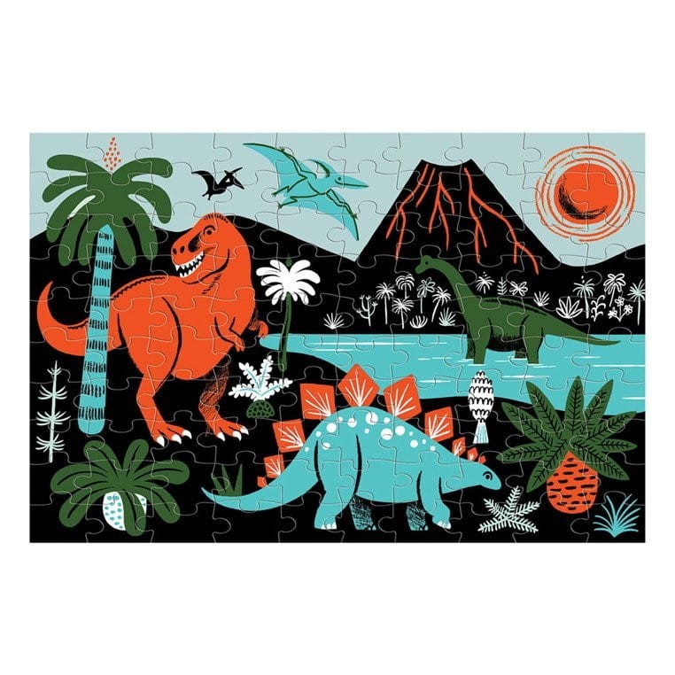 Świecące w Ciemności Puzzle Dinozaury 100 el. - Mudpuppy