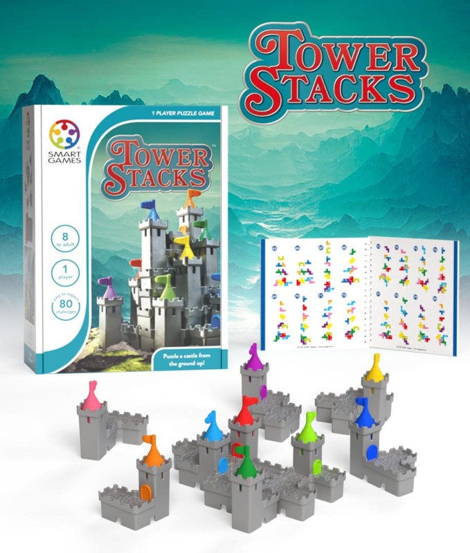 Smart Games Tower Stacks - Łamigłówka 80 wyzwań