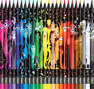 Kredki Ołówkowe Trójkątne 24 kolory Monster - Maped