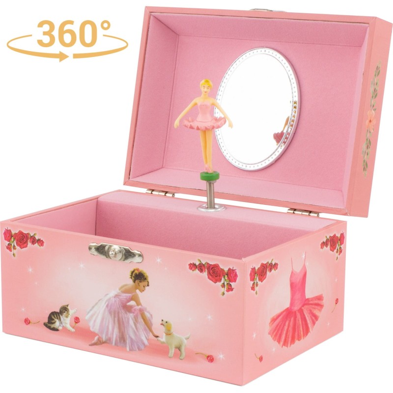 Szkatułka na Biżuterię z Pozytywką Dziewczynka z Kotkiem - Ulysse