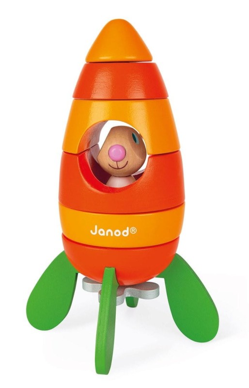 Rakieta Drewniana Magnetyczna Marchewka - Janod
