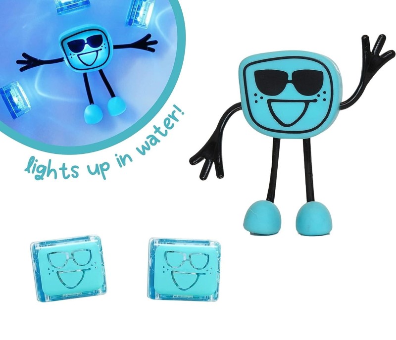 Glo Pals Ludzik LED świecący w Wodzie Niebieski + 2 Kostki Sensoryczne