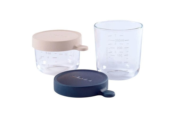 Pojemniki Słoiczki Szklane z Hermetycznym Wieczkiem 150 +250 ml - Beaba