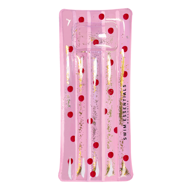 Różowy Materac z Brokatem Dots - The Swim Essentials