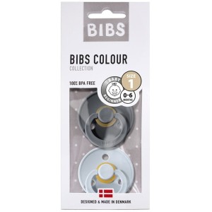 Smoczek Uspokajający z Naturalnego Kauczuku S 0-6 mies. Iron & Baby Blue 2-pack - BIBS