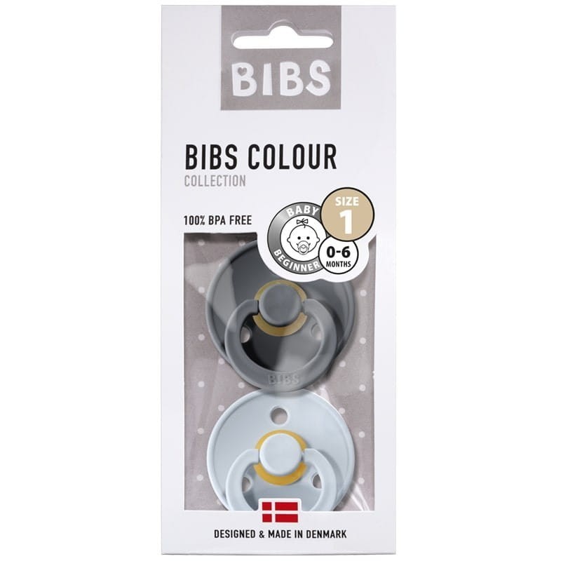 Smoczek Uspokajający z Naturalnego Kauczuku S 0-6 mies. Iron & Baby Blue 2-pack - BIBS