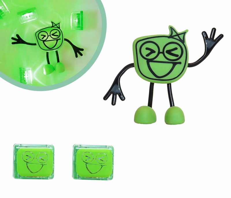 Glo Pals Ludzik LED świecący w Wodzie Zielony + 2 Kostki Sensoryczne