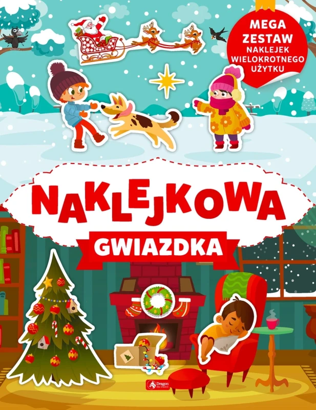 Naklejkowa gwiazdka. Świąteczne naklejki wielokrotnego użytku