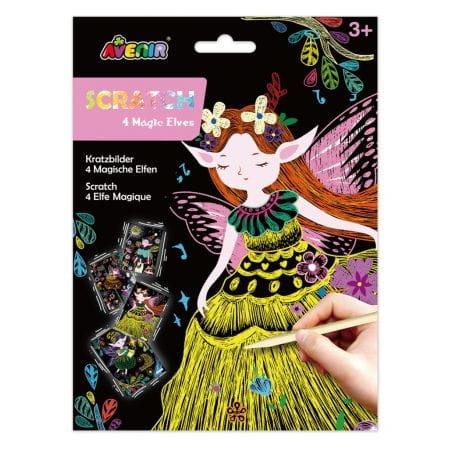 Kolorowe Wydrapywanki Elfy 4 szt. - Avenir