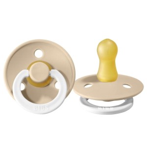 Smoczek Uspokajający z Naturalnego Kauczuku M +6 mies. Vanilla Glow in Dark - BIBS