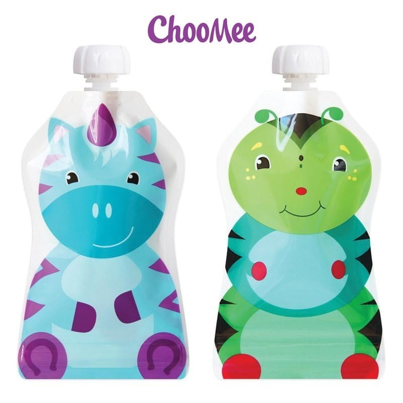 Saszetki Tubki do Karmienia Wielorazowe Aqua Blue- ChooMee