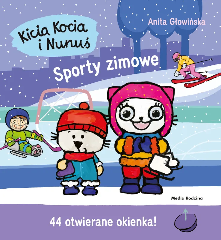 Kicia Kocia i Nunuś. Sporty zimowe. Książka z okienkami