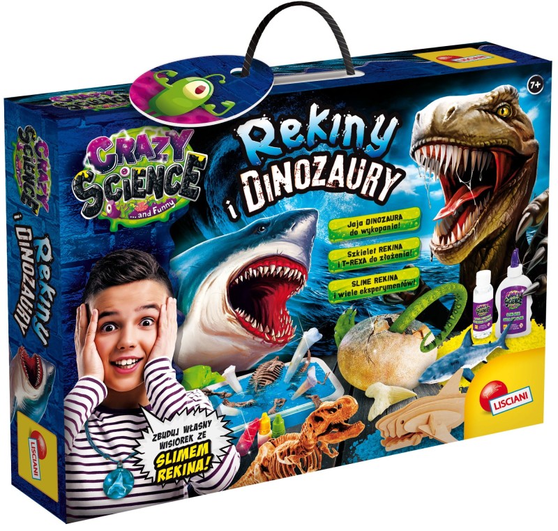 Rekiny i Dinozaury eksperymenty Crazy Science -  Lisciani