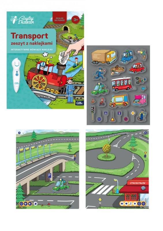 Transport Interaktywne mówiące naklejki zeszyt - Czytaj z Albikiem