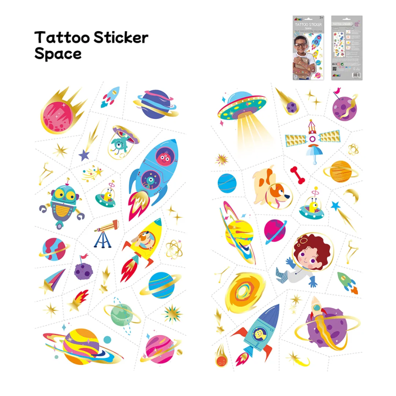 Tatuaże dla dzieci Kosmos Błyszczące 53 szt. - Avenir