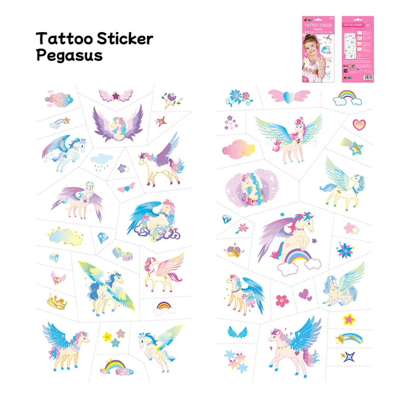 Tatuaże dla dzieci Jednorożce błyszczące 52 szt. - Avenir