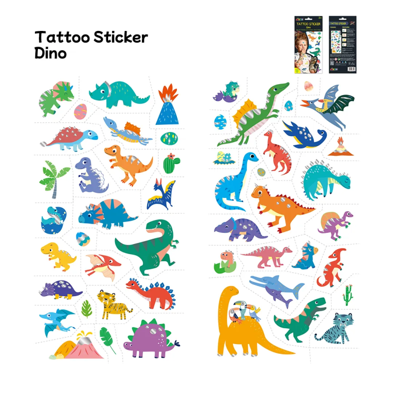 Tatuaże dla dzieci Dinozaury Błyszczące 52 szt. - Avenir