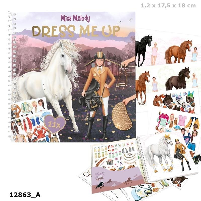 Miss Melody ubieranie Koni i Jeźdźców Naklejki Dress Me Up