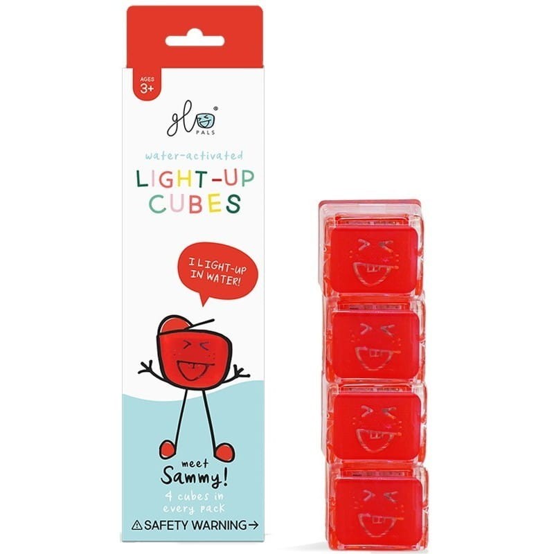 Glo Pals Kostki LED świecące w Wodzie na Czerwono 4 sztuki