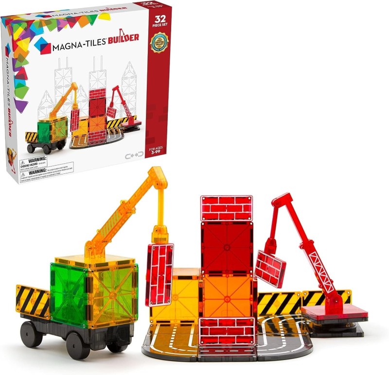 Klocki Magnetyczne Plac Budowy 32 el. MAGNA-TILES