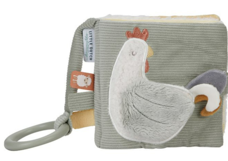 Miękka książeczka sensoryczna z lusterkiem Farma - Little Dutch