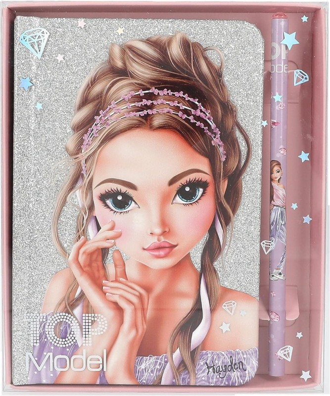 Brokatowy Pamiętnik z ołówkiem Glitter Queen - TopModel