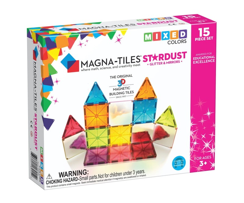 Klocki Magnetyczne z brokatem zestaw 15 el. MAGNA-TILES Stardust