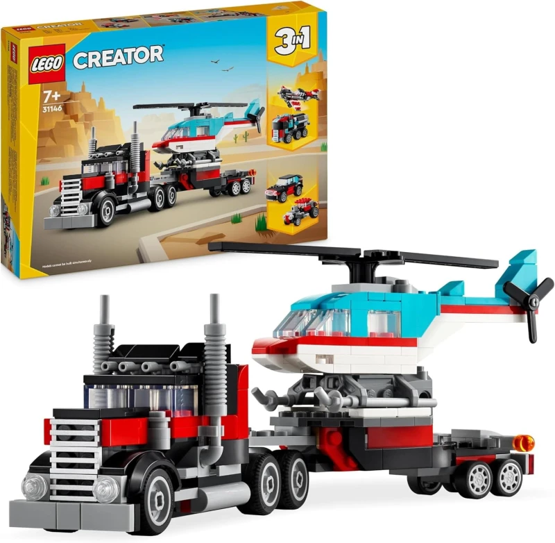 Lego Ciężarówka z platformą i helikopterem 31146