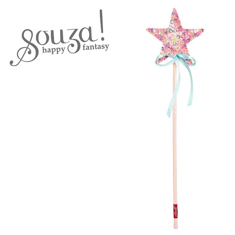 Różdżka z Gwiazdką cekinami różowa 40 cm - Souza!