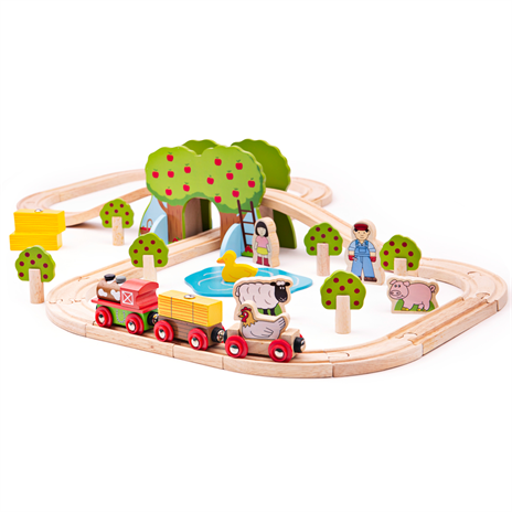Farma pociąg i tory na wsi 44 el. - Bigjigs Rail