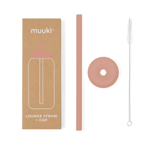 Słomka do Szklanej Butelki Muuki 720 ml Lounge Straw + Cap Canyon Clay