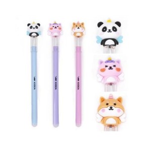 3x długopisy wymazywalne z figurką w kształcie zwierzaka Kidea